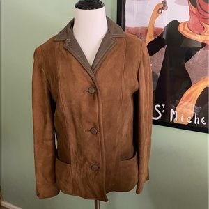 Vintage 1980s Women's Highlander Brown Suede Jacket Size Small